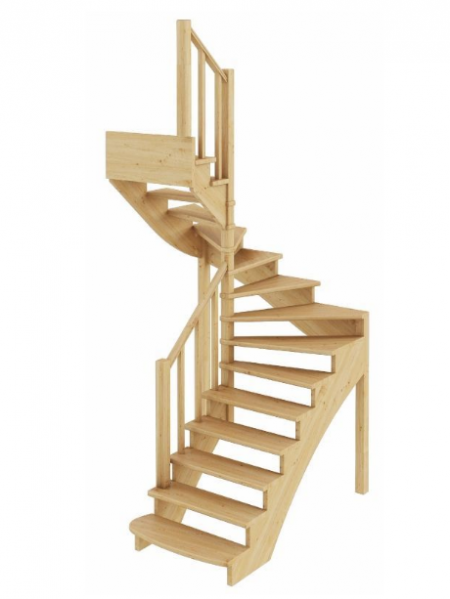 Лестница К-003м/3 без подступенков Л сосна