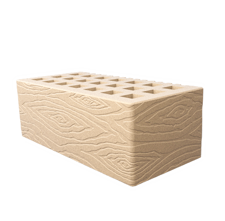 Саранский кирпич лицевой (СЗЛК) 1.4НФ слоновая кость дерево