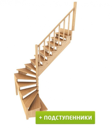 Лестница К-003м/5 с подступенками П сосна