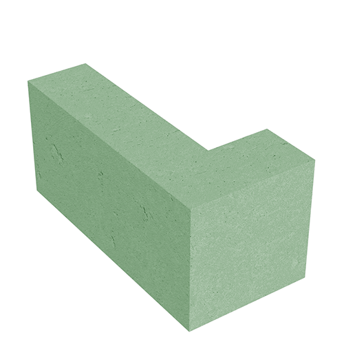 Сплитерный перегородочный Г-образный блок ССПГ 39 зеленый