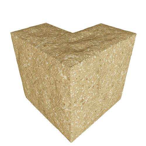 Сплитерный перегородочный Г-образный полублок ССПГ 19 светло-коричневый с мраморной крошкой