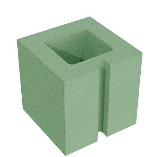 Стеновой полублок СБП 19 зелёный