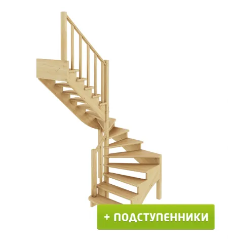 Лестница К-003м/4 с подступенками Л дуб
