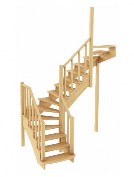 Лестница К-009м/1 без подступенков П сосна