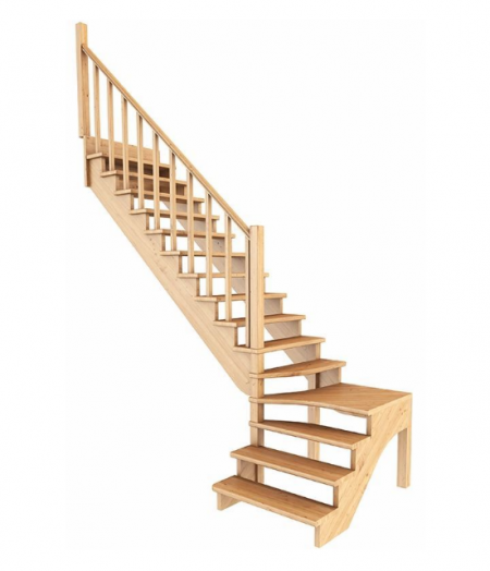 Лестница К-031м/3 без подступенков Л дуб