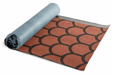 Рулонная гибкая черепица Технониколь Бобровый хвост красный