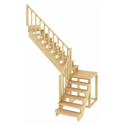 Лестница К-002м/3 без подступенков Л дуб