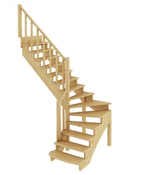 Лестница К-001м/2 без подступенков Л дуб