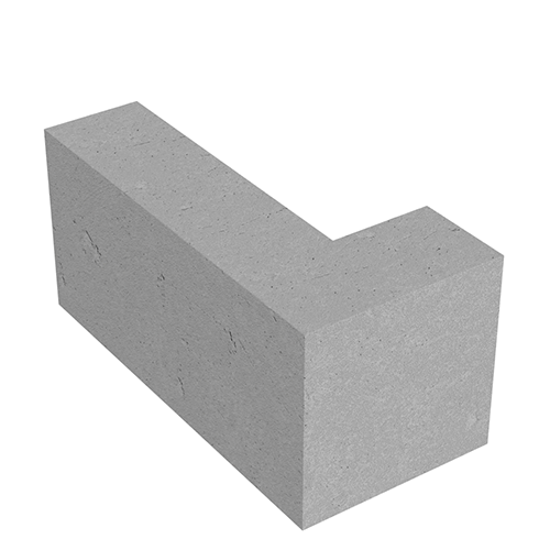 Сплитерный перегородочный Г-образный блок ССПГ 39 серый