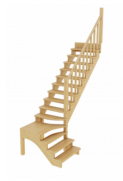 Лестница К-031м/1 без подступенков П дуб