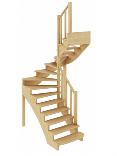 Лестница К-003м/3 без подступенков П сосна