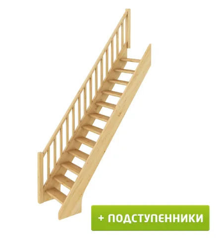 Лестница ЛС-10у с подступенками бук