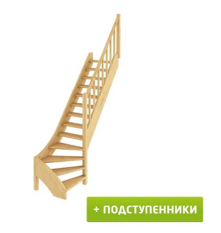 Лестница ЛС-07м/1 с подступенками П сосна