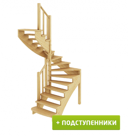 Лестница К-003м/1 с подступенками Л сосна