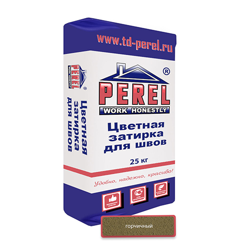 Цветная затирочная смесь Perel RL горчичный 25кг