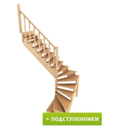 Лестница К-003м/5 с подступенками Л сосна
