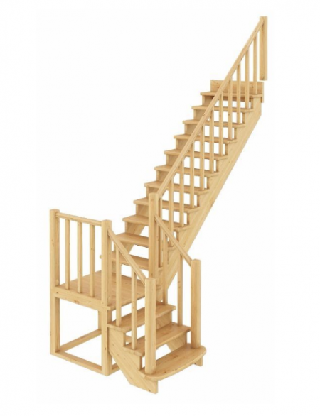 Лестница К-022м без подступенков П бук