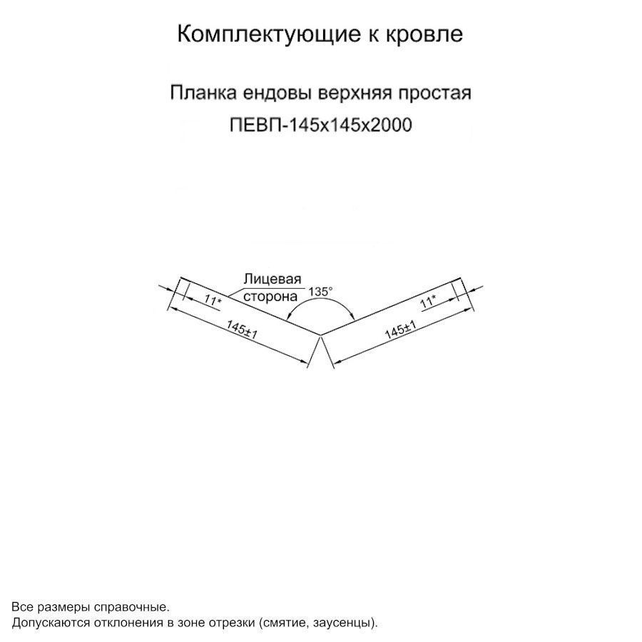  Планка ендовы верхняя простая 145х145х2000