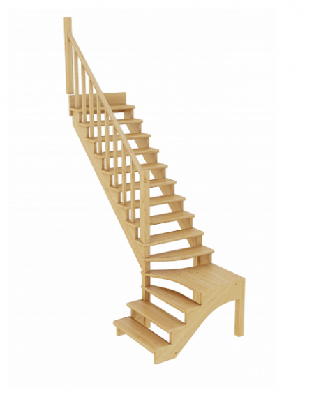 Лестница К-031м/1 без подступенков Л дуб