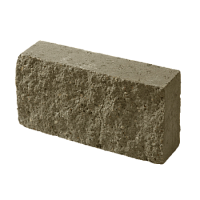 Кирпич полнотелый с двумя гранями колотой фактуры Besser темно-коричневый на сером цементе